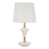 Noże stołowe - Biała lampa stołowa z tekstylnym kloszem (wysokość 45 cm) Caserta – Mauro Ferretti - miniaturka - grafika 1