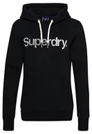 Bluzy damskie - Superdry Cl Hood Damska bluza z kapturem, Czarny, 40 - miniaturka - grafika 1
