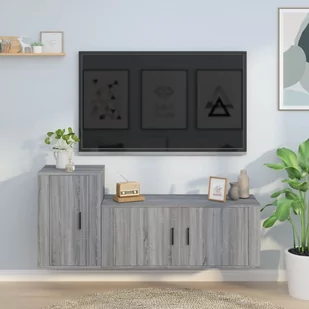 vidaXL Zestaw 2 szafek pod TV, szary dąb sonoma - Szafki RTV - miniaturka - grafika 1