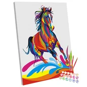 Malowanie po numerach - Zestaw do malowania po numerach, 40x50 cm, Kolorowy Koń - miniaturka - grafika 1