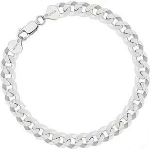 Bransoletka Srebrna Pancerka 925 Pełna Diamentowana 6,50 mm Grawer - Bransolety męskie - miniaturka - grafika 1