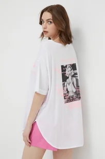 Guess t-shirt damski kolor biały - Koszulki sportowe damskie - miniaturka - grafika 1