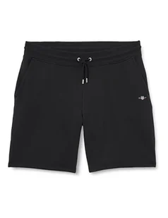 GANT Męskie szorty REG Shield Sweat, luźne, czarne, standardowe, czarny, M - Spodenki damskie - miniaturka - grafika 1