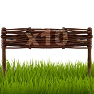 Ogrodzenia - 10 Sztuk Palisada wiklinowa, płotek obrzeże trawnikowe 10/50 cm obramowanie rabat Rabatówka Producent płotek wiklinowy do oddzielania ścieżek rabat .. - miniaturka - grafika 1