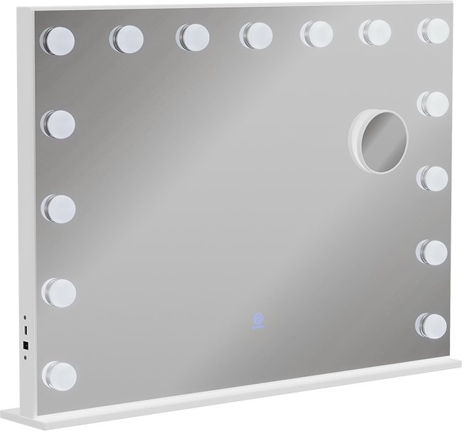 Vicco Lustro do toaletki Greta, 58 x 47 cm z oświetleniem LED, Biały