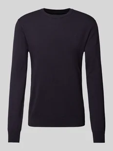 Sweter z dzianiny z wyhaftowanym logo model ‘CORE’ - Swetry męskie - miniaturka - grafika 1
