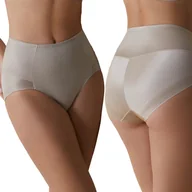 Majtki damskie - Majtki Wyszczuplające Brzuch Figi Modelujące Wysoki Stan Gładkie Beżowe S - miniaturka - grafika 1