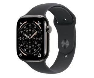 Apple Watch 11 GPS + Cellular 46mm Łupkowy Tytan Pasek M/L Czarny - Smartwatch - miniaturka - grafika 1
