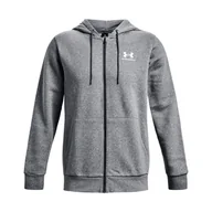 Bluzy sportowe męskie - Bluza fitness męska Under Armour Essential Fleece Full Zip Hood - miniaturka - grafika 1