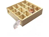 Akcesoria dla gryzoni - Labirynt dla chomika drewniany 25x25 cm z przezroczystą pokrywką - miniaturka - grafika 1