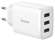 Ładowarki do telefonów - Baseus Compact Quick Charger, 3x USB, 17W biała - miniaturka - grafika 1