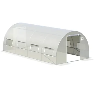 Tunel Podwójne Drzwi 3X6X2 - 18M2 Biały - Szklarnie ogrodowe Tunel Podwójne Drzwi 3X6X2 - 18M2 Biały - Szklarnie ogrodowe - miniaturka - grafika 1