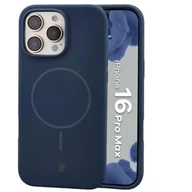 Etui i futerały do telefonów - Bizon Silikonowe etui z pierścieniem magnetycznym Soft Case Magnetic do iPhone 16 Pro Max, granatowe - miniaturka - grafika 1