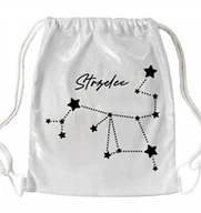 Plecaki worki - WOREK Brokatowy Srebrny Prezent Dla Zodiakary Znaki Zodiaku STRZELEC Wzory - miniaturka - grafika 1