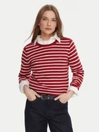 Swetry damskie - Tommy Hilfiger Sweter WW0WW40264 Czerwony Regular Fit - miniaturka - grafika 1