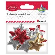 Pozostałe akcesoria dla plastyków - Titanum Ozdoba materiałowa Gwiazdki mix 15szt BN - miniaturka - grafika 1