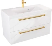 Szafki łazienkowe - Szafka z Umywalką ATHOS 80 cm - Uchwyt Złoty - miniaturka - grafika 1