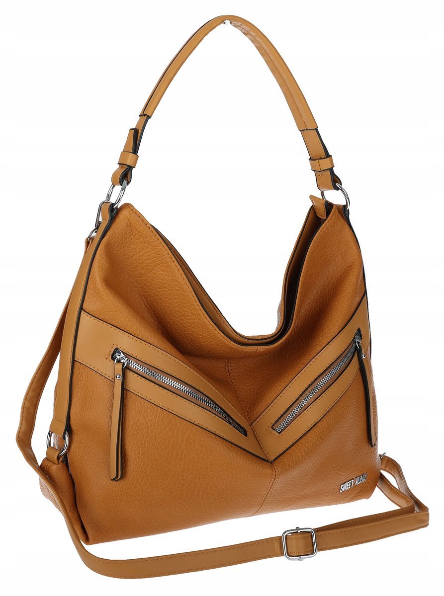 Torebka Damska shopper WOREK włoska marka SWEET YEARS A4 modna 4103 Brązowa