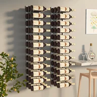 Stojaki na wino - Lumarko Uchwyty ścienne na 36 butelek wina, 2 szt., białe, żelazne - miniaturka - grafika 1
