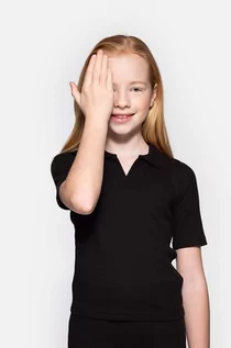 Koszulki dla dziewczynek - Coccodrillo t-shirt dziecięcy kolor czarny - grafika 1