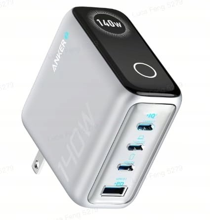 Ładowarka Anker Prime 140W GaN 3xUSB-C + USB-A Składana LCD + Kabel 240W