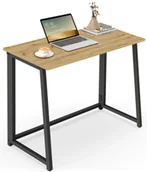 Biurka - EDINOS Składane biurko pod laptopa dąb artisan + czarny D7-K37 - miniaturka - grafika 1