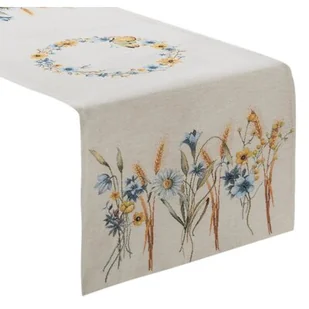 Bieżnik EUROFIRANY Cho 61 45 x 140 cm Naturalny - Obrusy i serwetki - miniaturka - grafika 1