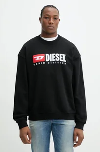 Diesel bluza bawełniana S-BOXT-DIV SWEAT-SHIRT męska kolor czarny z aplikacją A15753.0GEAD - Bluzy męskie - miniaturka - grafika 1