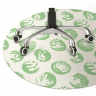 Podnóżki, podpórki, podkładki - Mata na podłogę pod krzesło Rośliny w kropkach fi100 cm - miniaturka - grafika 1