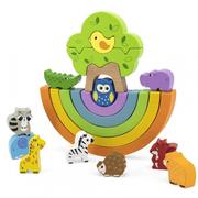 Klocki - VIGA Toys Drewniana Tęcza Układanka Klocki Kreatywne Montessori - miniaturka - grafika 1