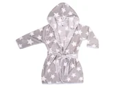 Szlafroki dla dzieci - UVIE Ciepły polarowy szlafrok dziecięcy szary druk - miniaturka - grafika 1