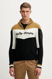 Helly Hansen sweter Apres męski kolor czarny z półgolfem 66025 - Swetry męskie - miniaturka - grafika 1