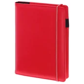 Kalendarze - Notes czerwony A4 z wymiennym wkładem zapięcie na gumkę 36B 100 katek kratka - miniaturka - grafika 1