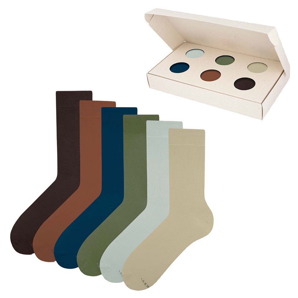 ZOOKSY zestaw klasycznych damskich skarpetek r.36-40 6 par, długie skarpetki unisex - EARTH BOX