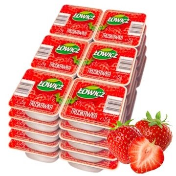 Łowicz Dżem o smaku Truskawkowym Porcja blister 30 x 25 g