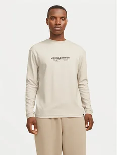 Jack&Jones Longsleeve Charlie 12265426 Beżowy Regular Fit - Koszulki męskie - miniaturka - grafika 1