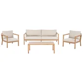 Meble ogrodowe - Beliani zestaw ogrodowy ze stolikiem dla 5 osób ONETA Metal Jasnobrązowy - miniaturka - grafika 1