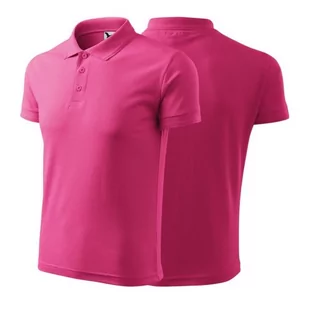 Koszulka czerwień purpurowa polo z logo na sercu męska z nadrukiem logo firmy 200g 203 kolor 40 koszulka polo - Moda i Uroda OUTLET - miniaturka - grafika 1