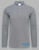 Szaty liturgiczne - Koszula kapłańska POLO z koloratką - długi rękaw, szara - miniaturka - grafika 1