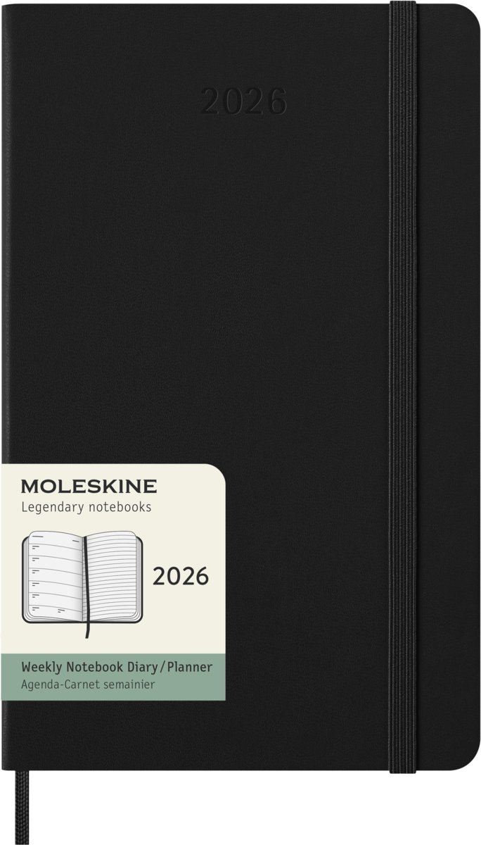 MOLESKINE kalendarz 2026 CZARNY LARGE WEEKLY HARD TYGODNIOWY (13x21)