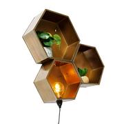 Lampy ścienne - QAZQA Industriële wandlamp brons - Comb - miniaturka - grafika 1
