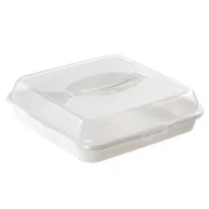 Pojemniki kuchenne - KADAX Pojemnik Plastikowy Kwadratowy Na Ciasto Wypieki Tort Pude��ko Z Pokryw�� - miniaturka - grafika 1