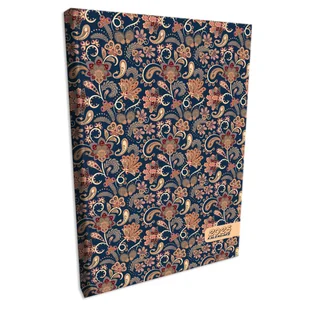 Kalendarz 2025 książkowy dzienny A4 sobota niedziela osobno soft touch PAISLEY KWIATY BLUE - Kalendarze - miniaturka - grafika 1