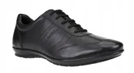 Półbuty męskie - GEOX SKÓRZANE PÓŁBUTY MĘSKIE CZARNE SZNUROWANE 45 J3A - miniaturka - grafika 1
