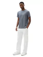 Koszulki męskie - Koton Męski t-shirt z nadrukiem z nadrukiem Crew Neck Slim Fit Short Sleeve, Granatowy (715), XXL - miniaturka - grafika 1