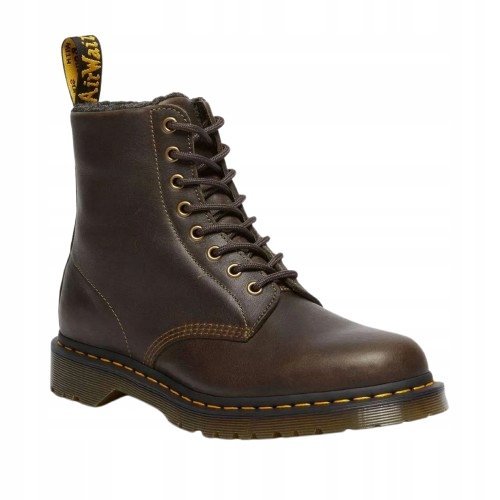 DR.MARTENS BRĄZOWE BOTKI Z OCIEPLENIEM SKÓRZANE 40 U_A