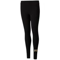 Odzież sportowa dziecięca - Legginsy dla dzieci Puma ESS+Logo czarne - miniaturka - grafika 1
