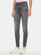 Spodnie damskie - Tommy Jeans Jeansy Sylvia DW0DW19590 Szary Skinny Fit - miniaturka - grafika 1