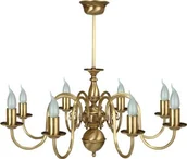 Lampy sufitowe - Lampa wisząca Solar Żyrandol z mosiądzu FLAMAND 8 płomienny - miniaturka - grafika 1