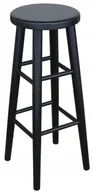 Taborety i hokery - Taboret Barowy Hoker Drewniany Stołek 80cm czarny - miniaturka - grafika 1